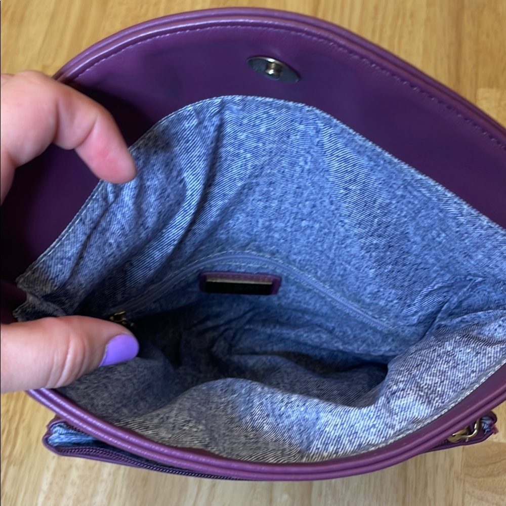 Urban Expressions Purple Crossbody Bag with Floral Perforations - Picture 4 of 8